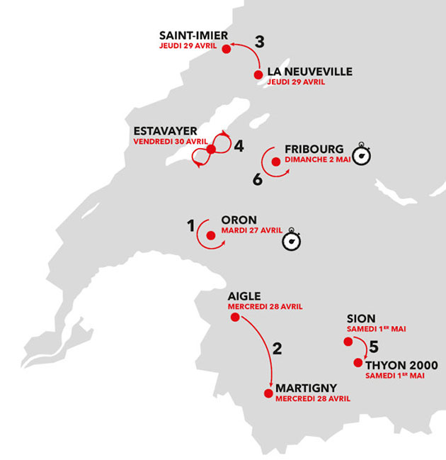 2021 Tour de Romandie map